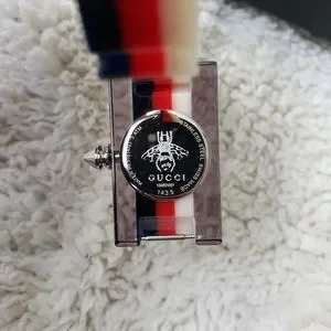 Gucci 143.5 Quartz Watch Plexiglass Mother Of Pearl Red White Blue Bangle New Gucci | Accessories | Gucci 435 Quartz Watch Plexiglass  main image 4